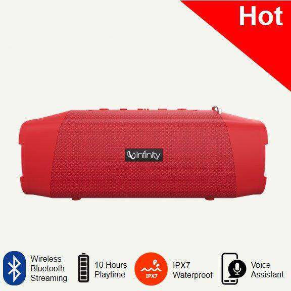 Infinity by Harman Clubz 750 Red Portable Bluetooth Speaker - Built-in Powerbank, 10 Hours Playtime, IPX7 Waterproof